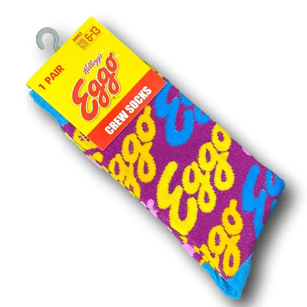 3/$20 Eggo Waffles Funny Novelty Crew Socks - NWT